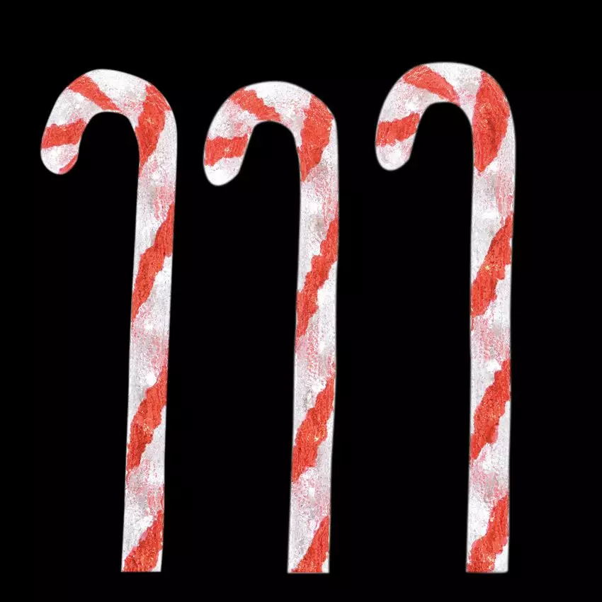 Lot de 3 sucres d'orge lumineux  Blanc froid 90 LED 3