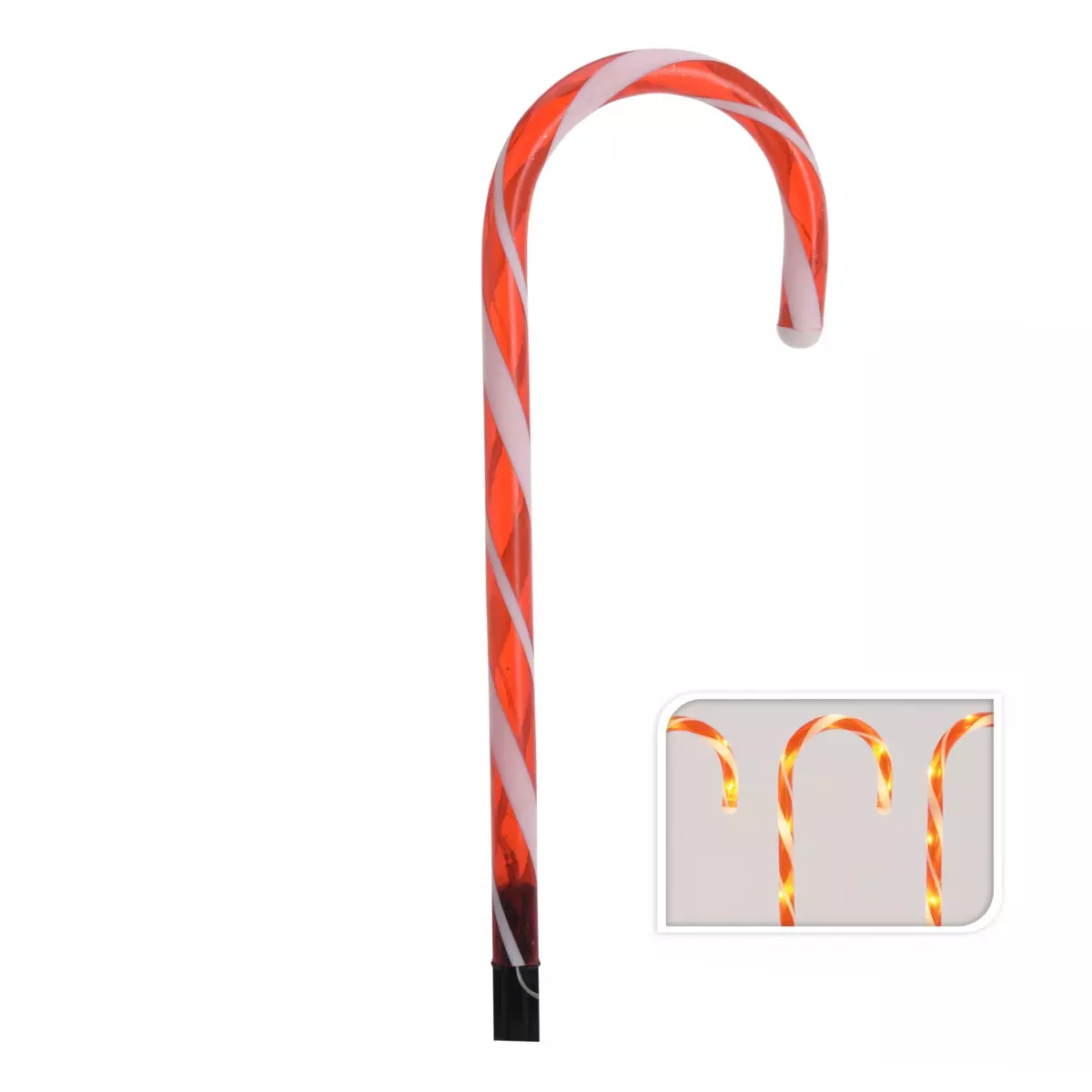 Lot de 8 sucres d'orge lumineux à piles Candy petit format  56 LED 5