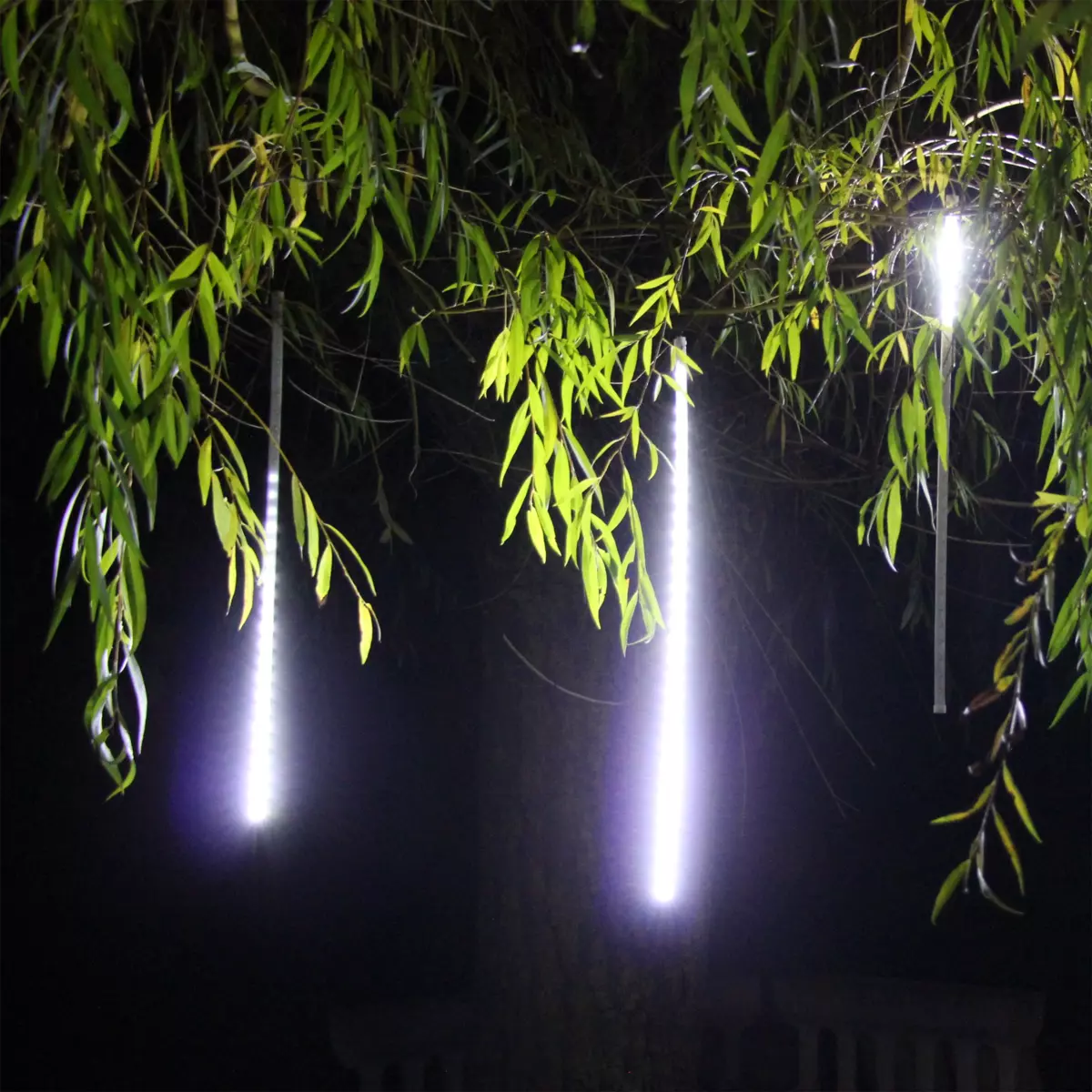 Stalattite luminosa lung.4 m Ghiaccioli sfilanti Bianco freddo 100 LED 1