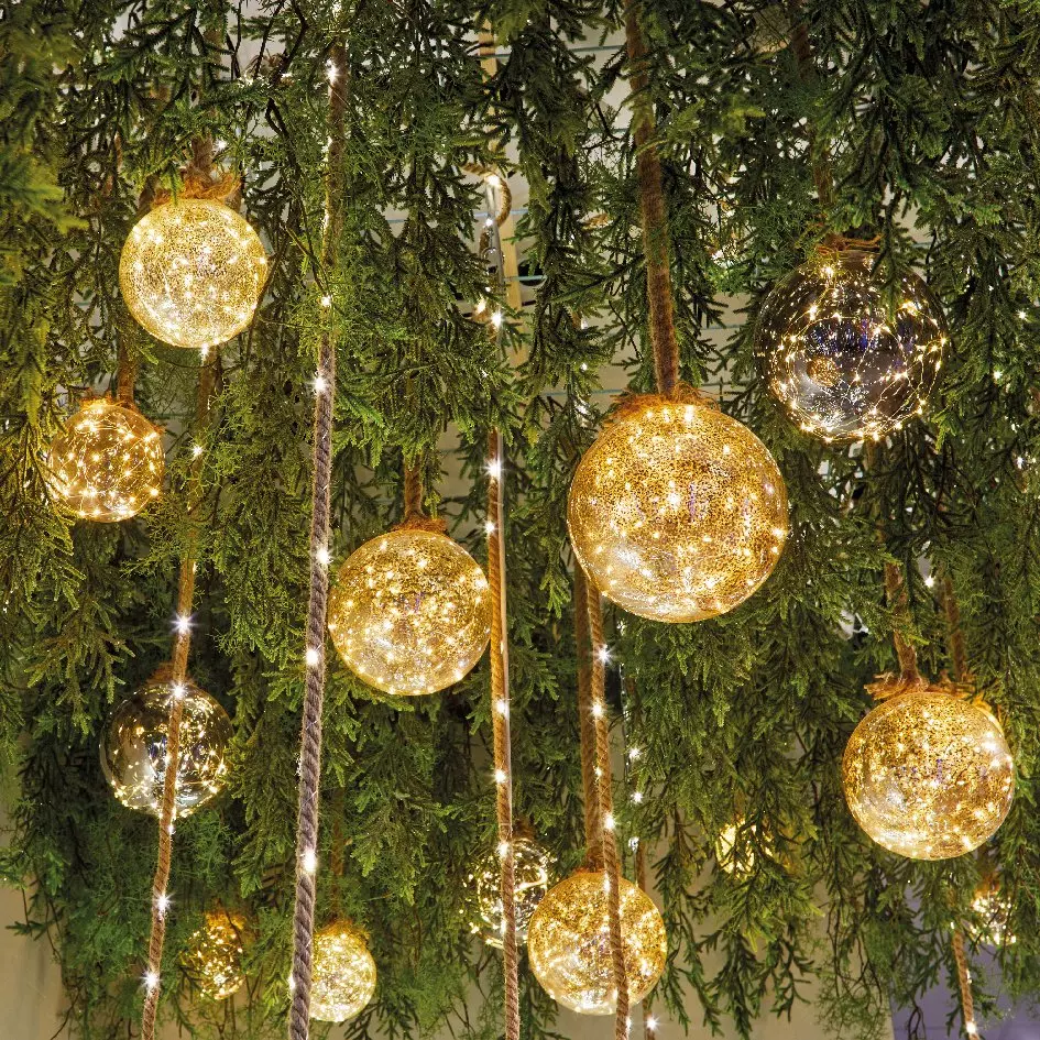 Sospensione luminosa Sfere a pile Bianco caldo 30 LED 2