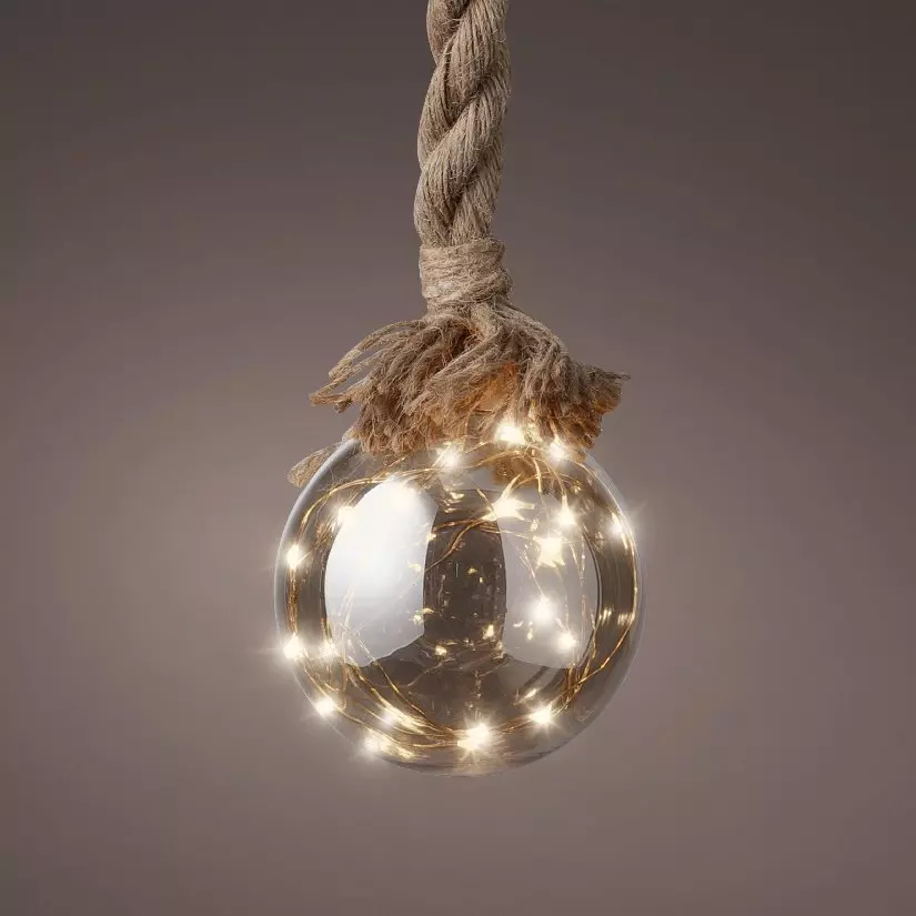 Suspension lumineuse à piles Balle Blanc chaud 30 LED 3