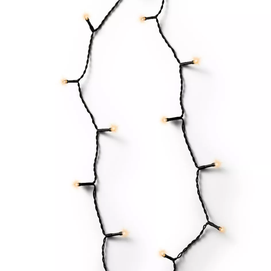 Guirlande lumineuse à piles 7,10 m 96 LED câble noir Durawise Blanc très chaud  
