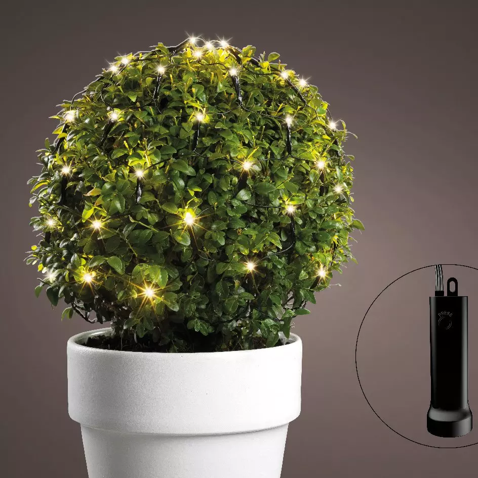 Filet lumineux Durawise à piles D50 cm Blanc chaud 84 LED 1