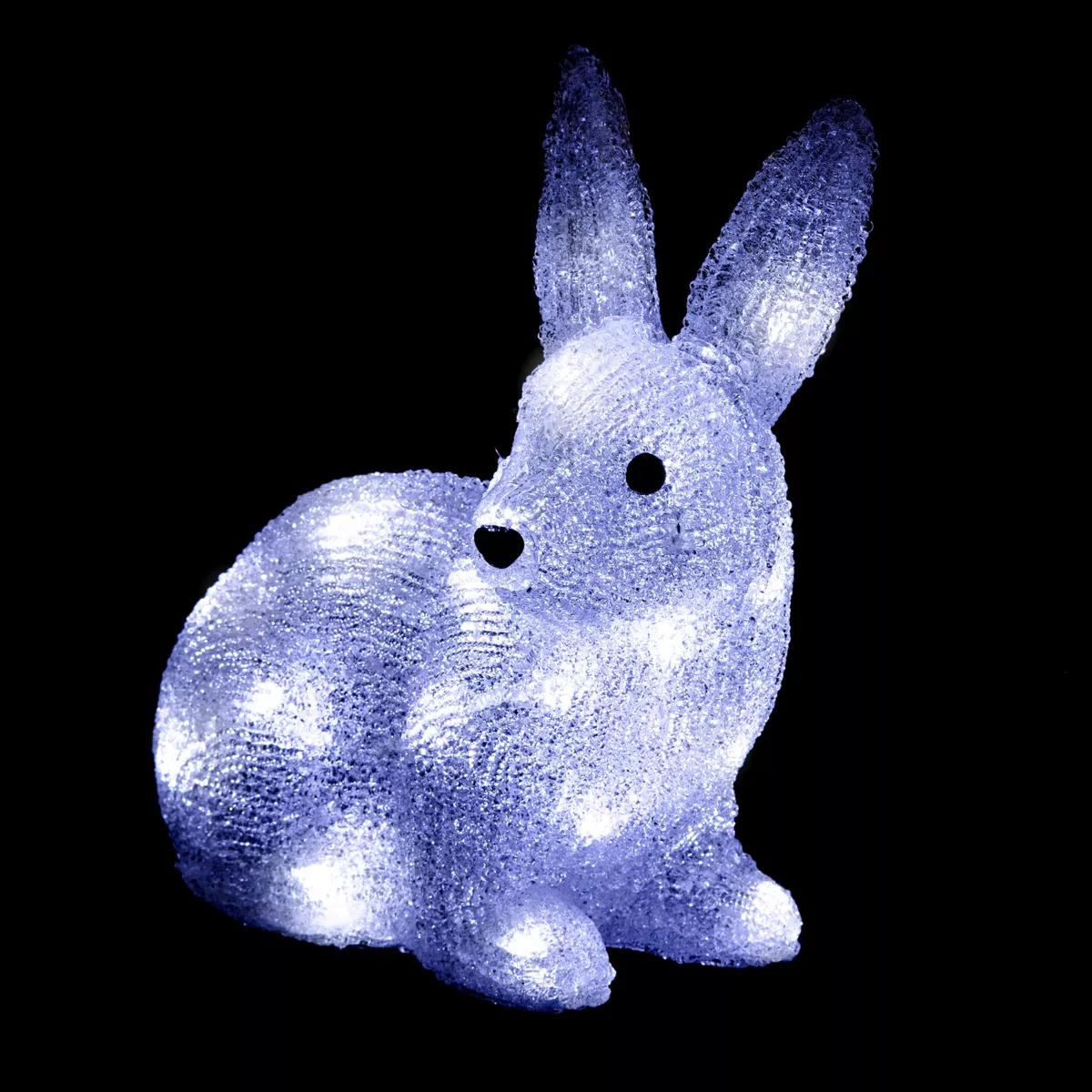 Petit lapin lumineux solaire 30 LED (H26 cm) Blanc froid