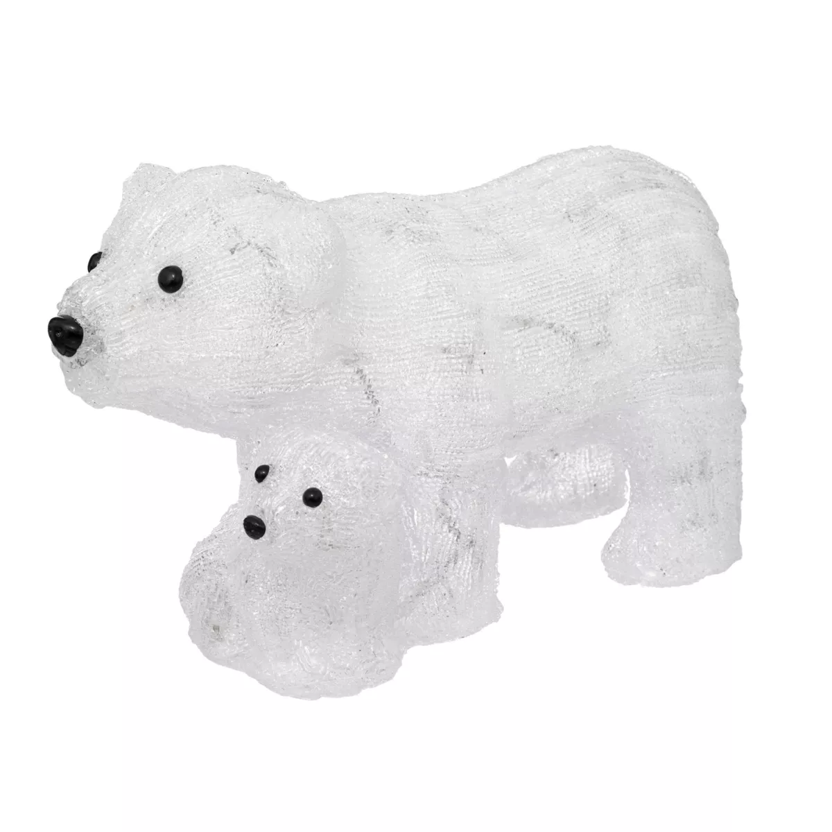 Famille d'ours polaire solaire 60 LED (H25 cm) Blanc froid