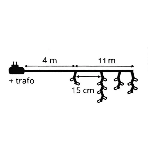Stalattite luminosa lung.11 m Bianco freddo 259 LED CN 7