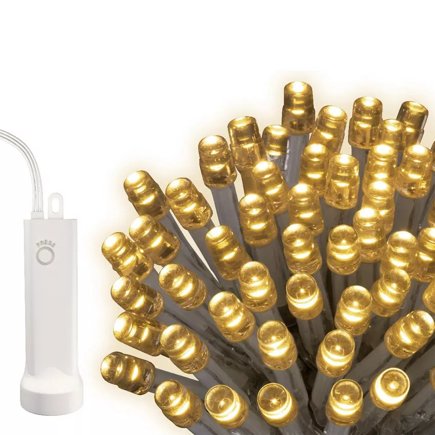 Guirlande lumineuse Durawise à piles 7,10 m Blanc chaud 96 LED CT 6