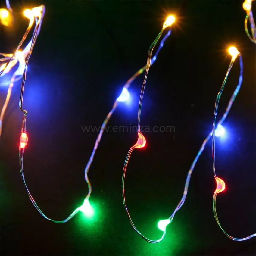 Guirlande lumineuse Micro LED 5 m Multicolore 100 LED CA à piles 2