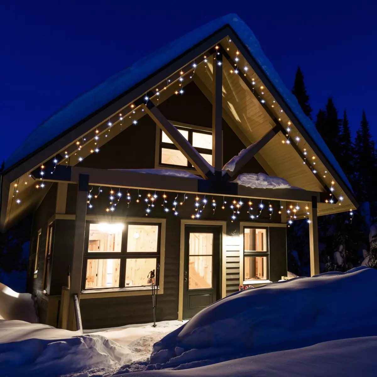 Eisregen-Lichterkette zweifarbig L7,50 m Warmweiß und kaltweiß 175 LEDs 4