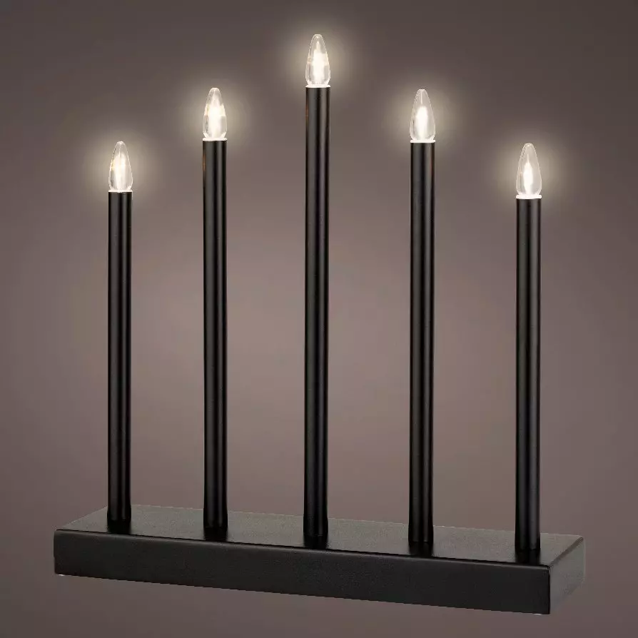 Candelabro a pilas con luz Blanco cálido 5 LED 4