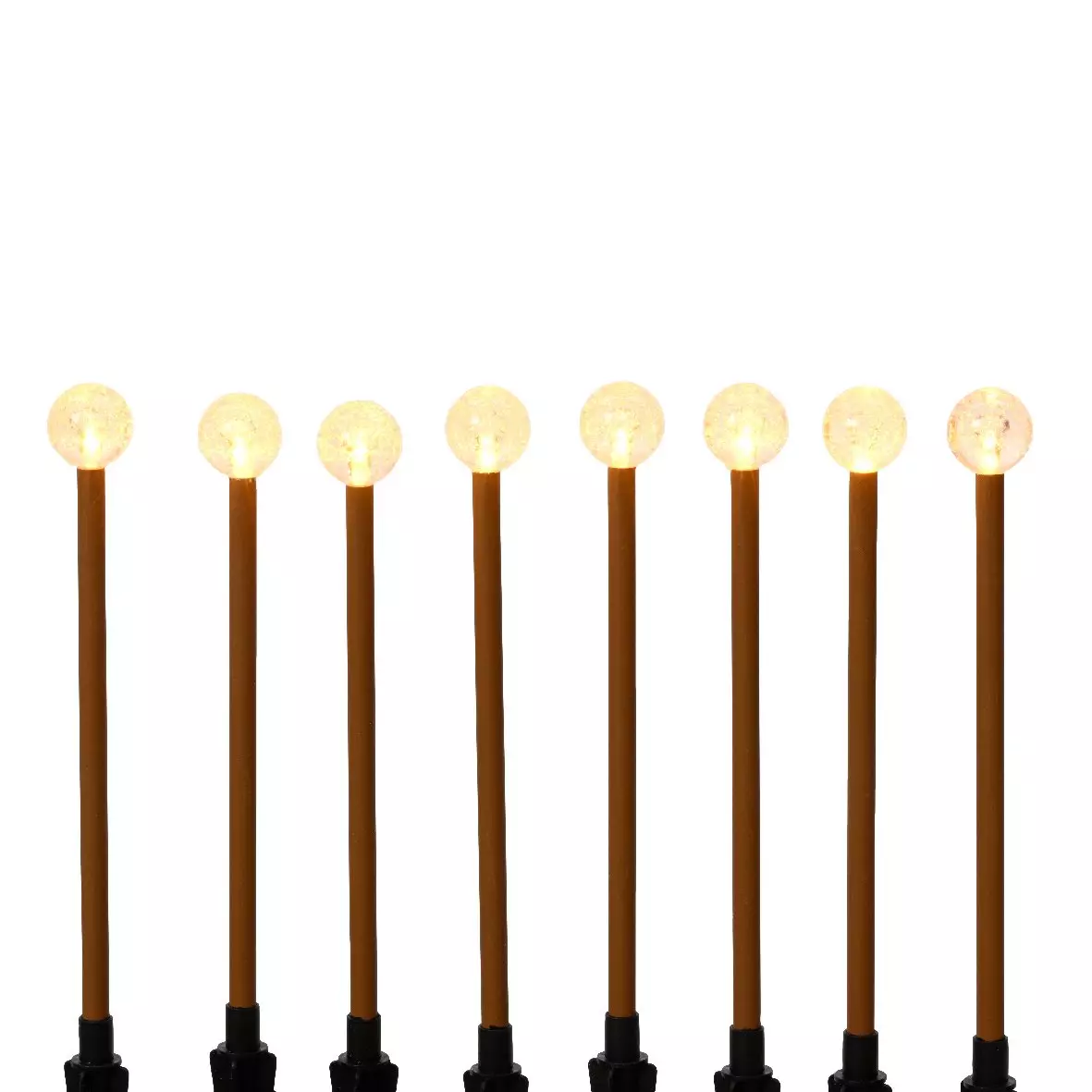 Lot de 8 pics lumineux Sphères H20 cm Blanc chaud 8 LED 1