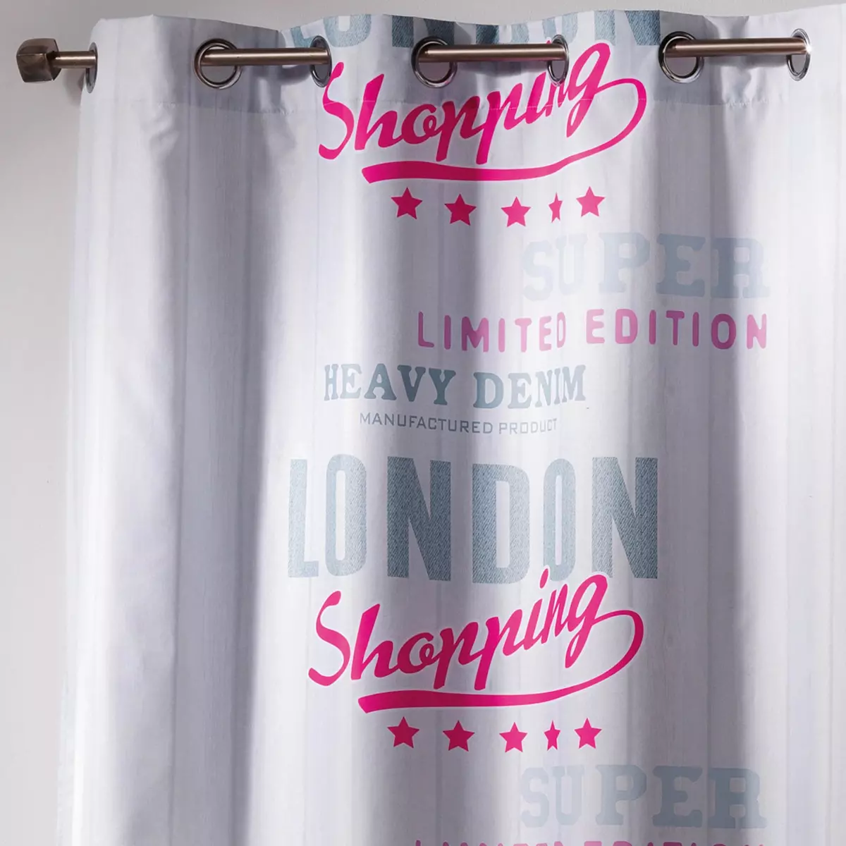 Rideau (140 x H240 cm) Girly London Blanc 3