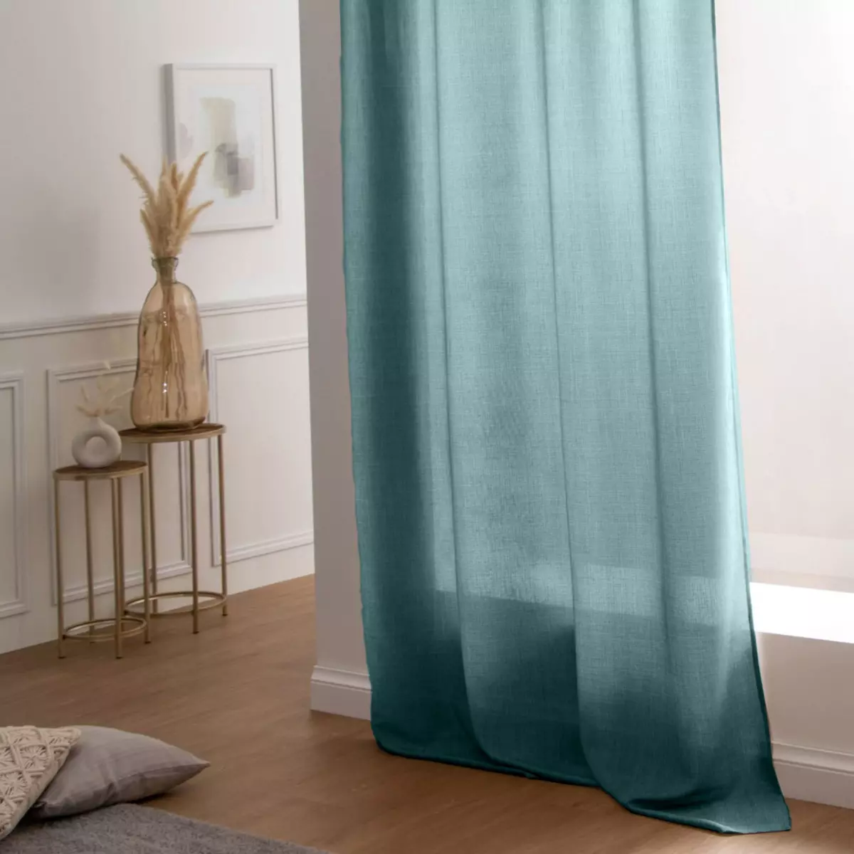 Rideau (140 x H260 cm) Béa Bleu canard 1