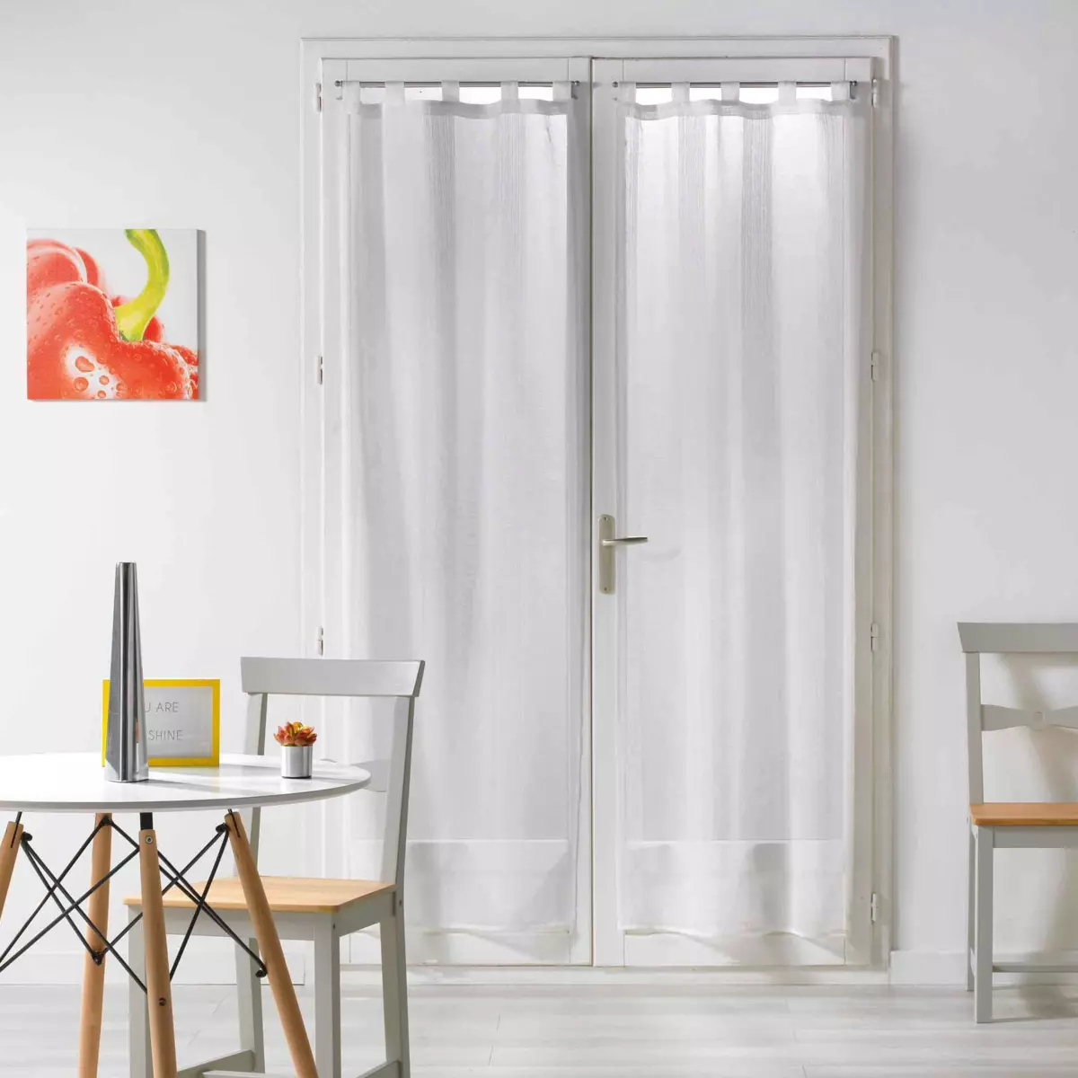 Paire de voilages (70 x 200 cm) Salina Blanc 1