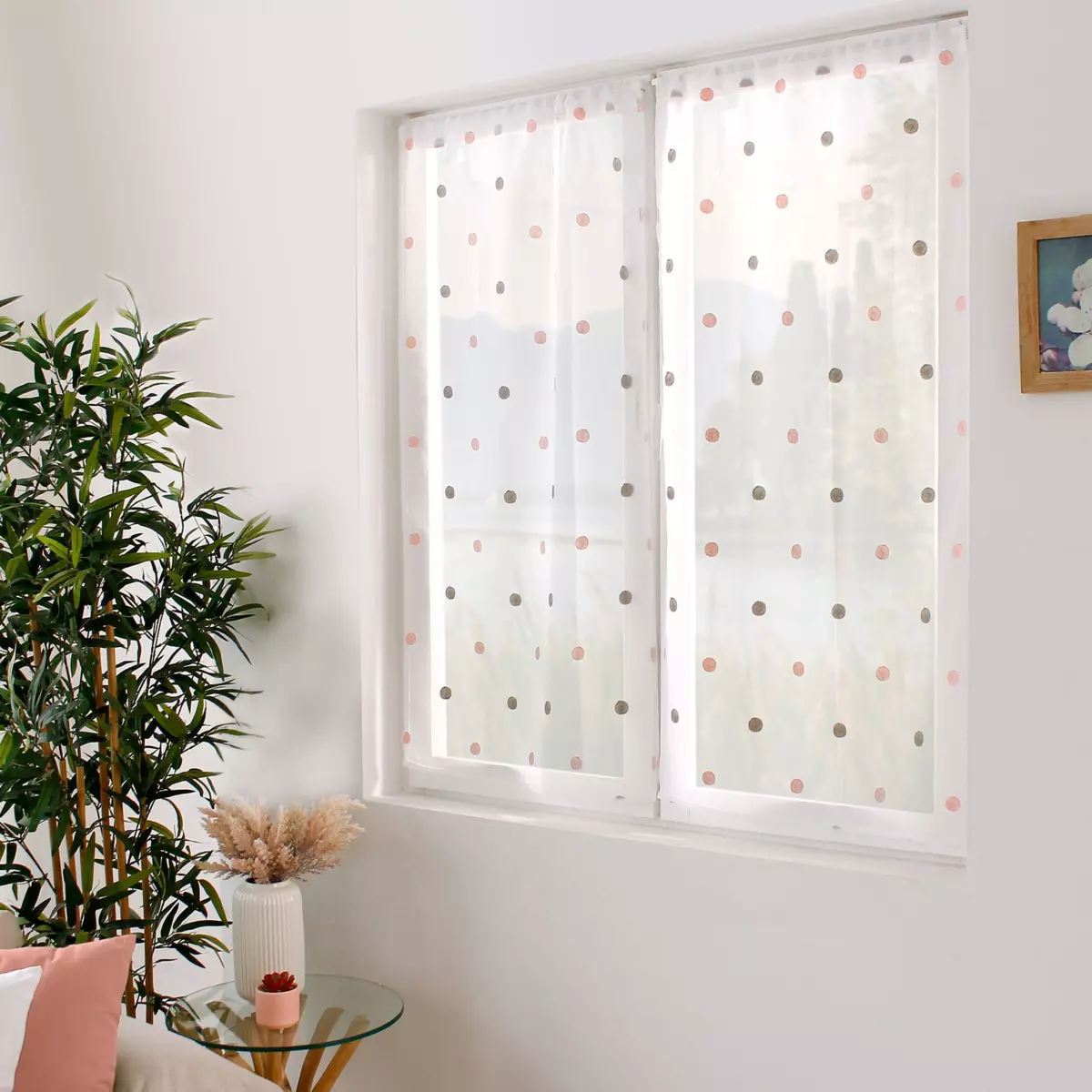 Paire de voilage (60 x 120 cm) Smarties Gris 1