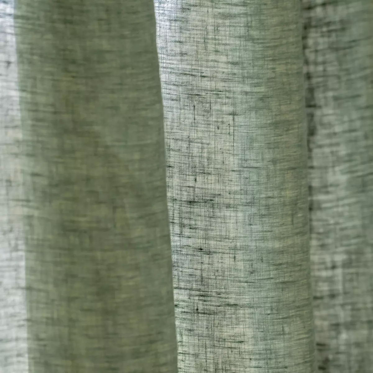 Höhenverstellbarer Vorhang aus gewaschenem Leinen (140 x max 270 cm) Louise Rosmaringrün 3