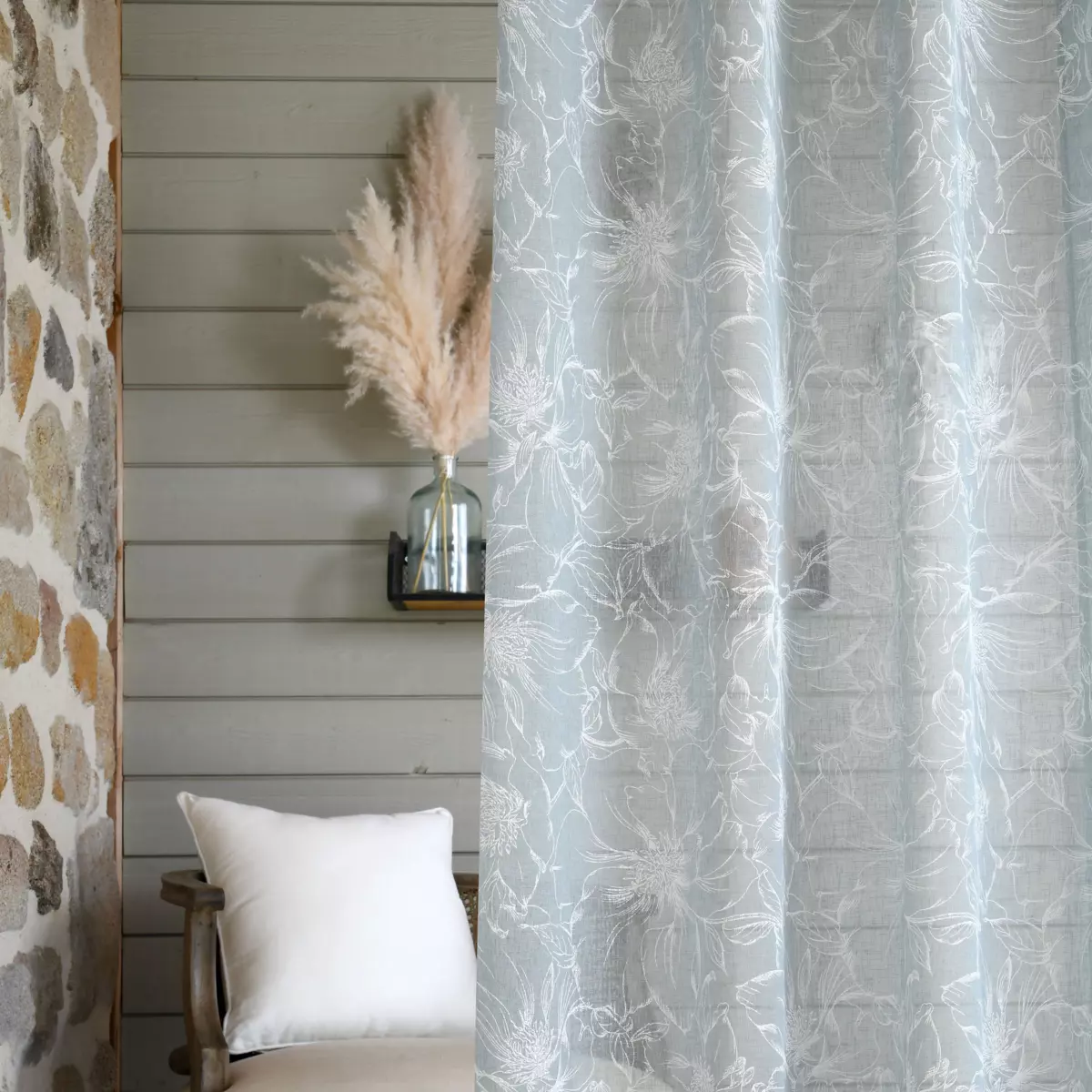 Voilage (140 x 260 cm) Bettina Vert jade - Rideau / Voilage / Store ...