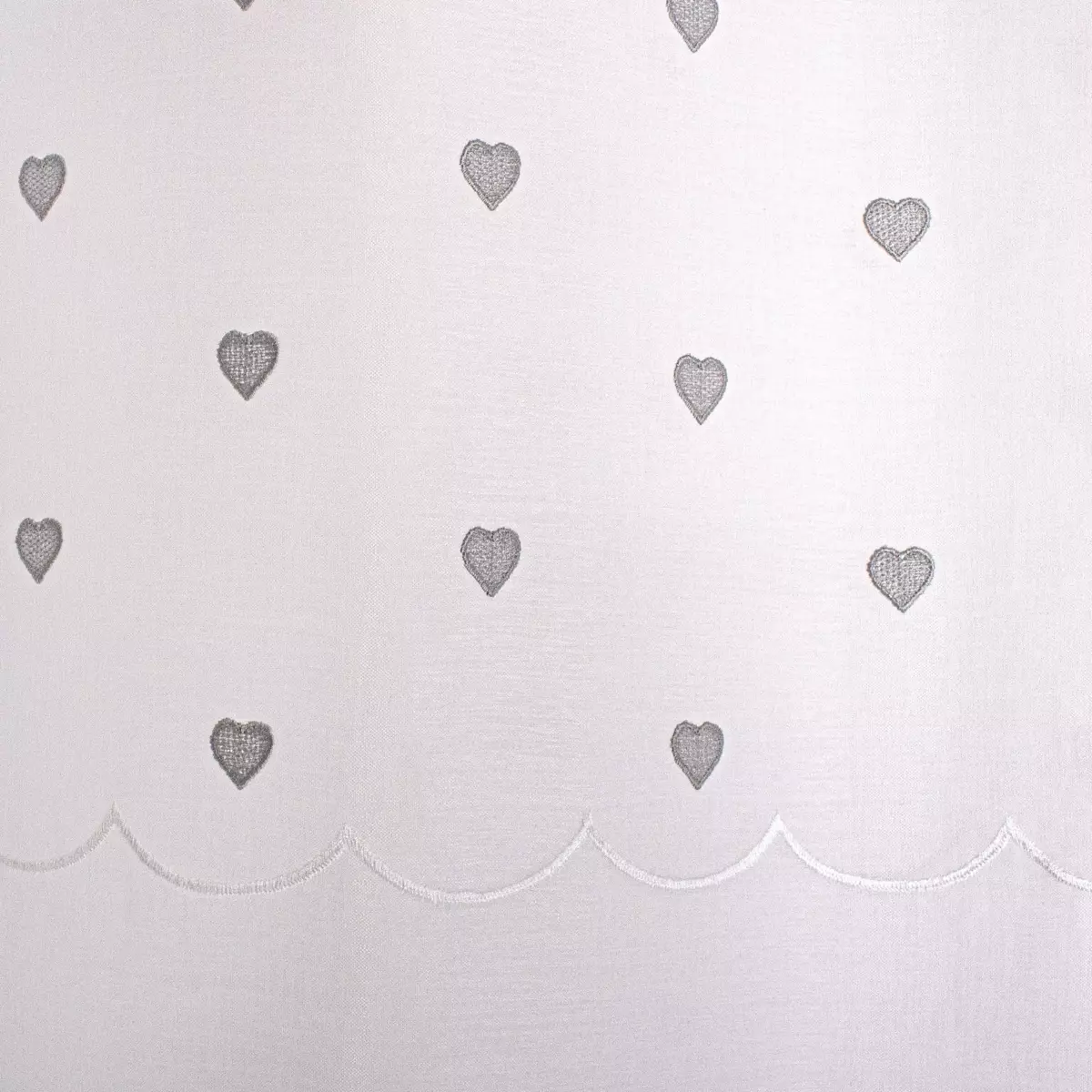 Paire de voilages (60 x 120 cm) Cœurs Gris 2
