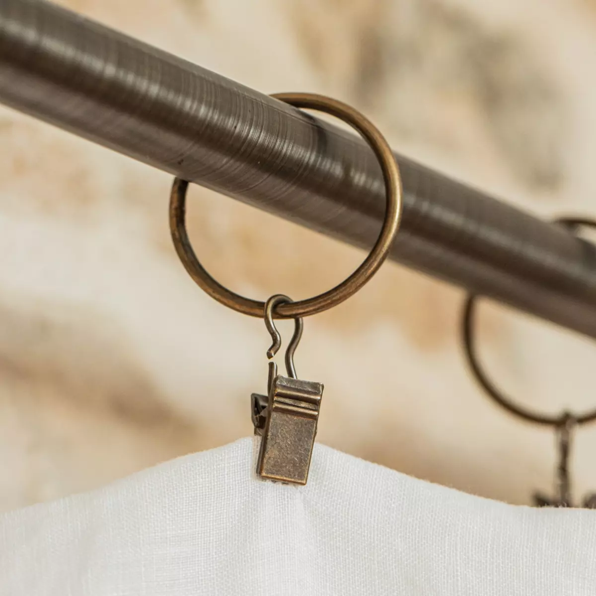 Höhenverstellbarer Vorhang aus gewaschenem Leinen (140 x max 270 cm) Louise Weiß 5