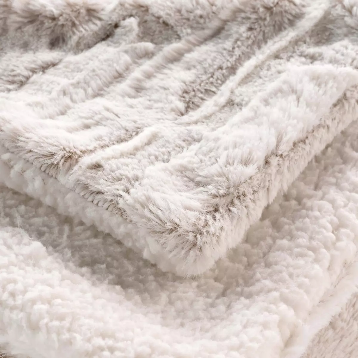 Kunstfelldecke (220 cm) Lynx Beige