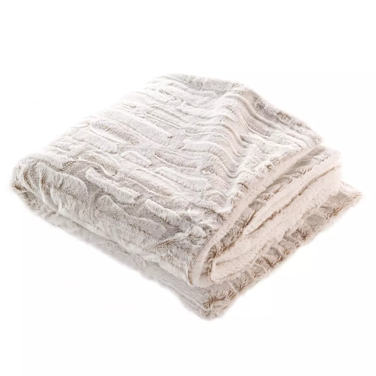 Plaid fausse fourrure (220 cm) Lynx Beige