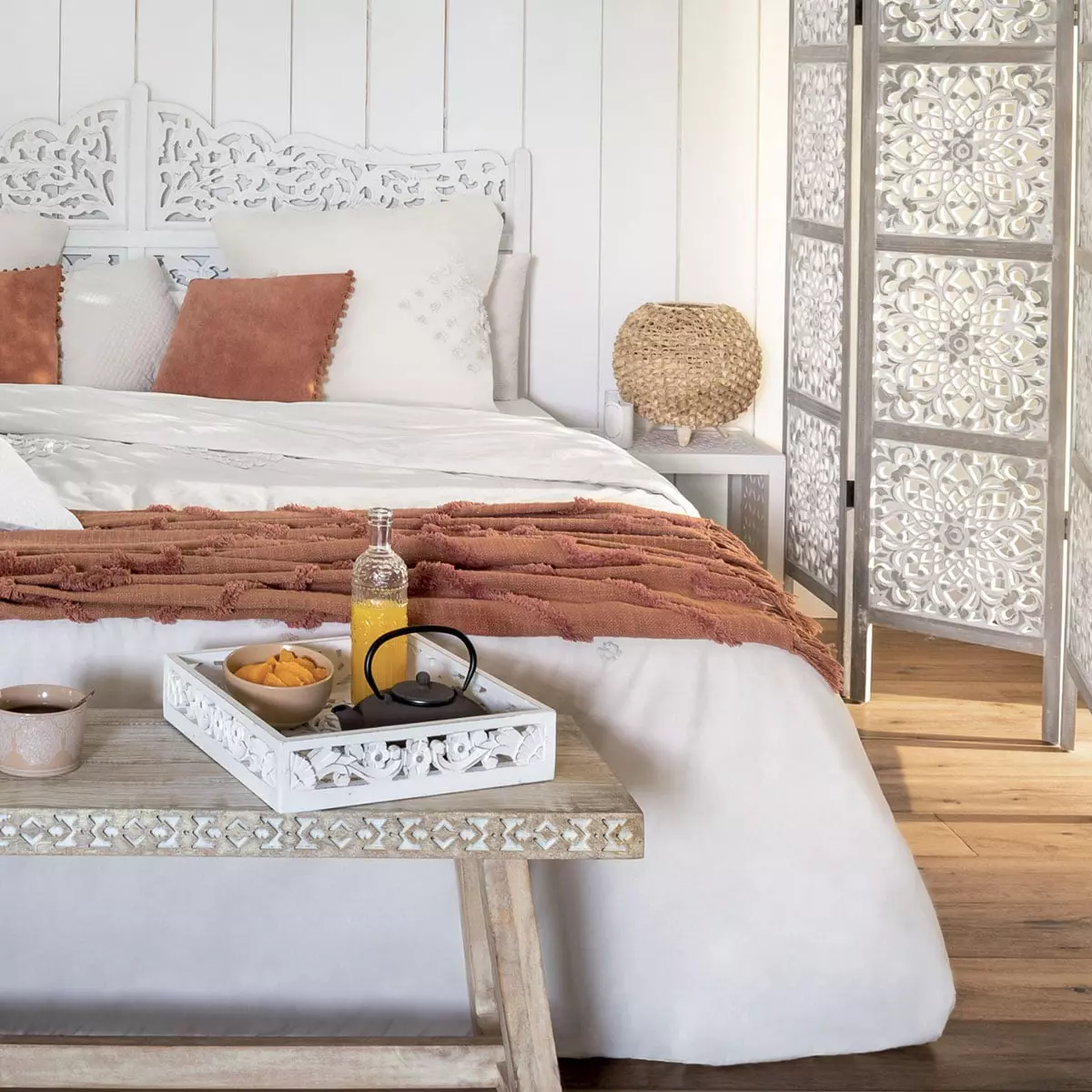 Jeté de canapé (180 cm) Inca Terracotta 2