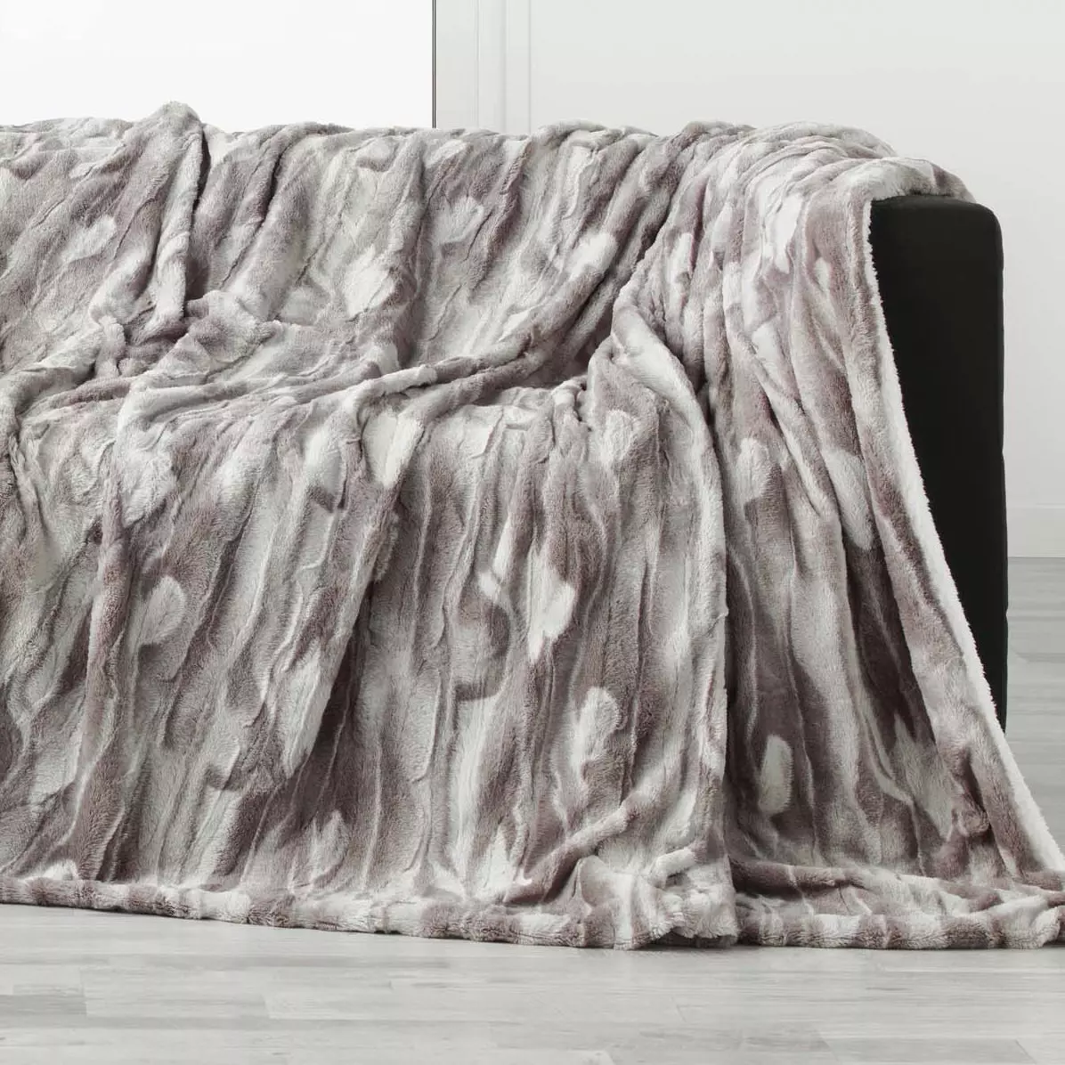 Kunstfelldecke (220 cm) Caribou Taupe 2