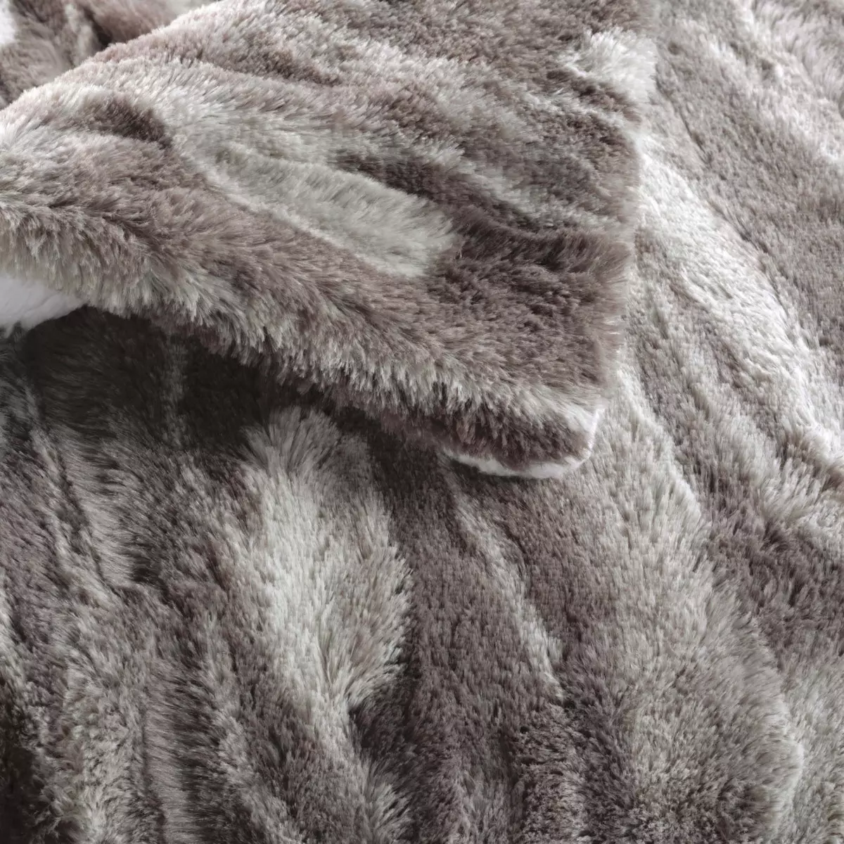 Kunstfelldecke (220 cm) Caribou Taupe 3