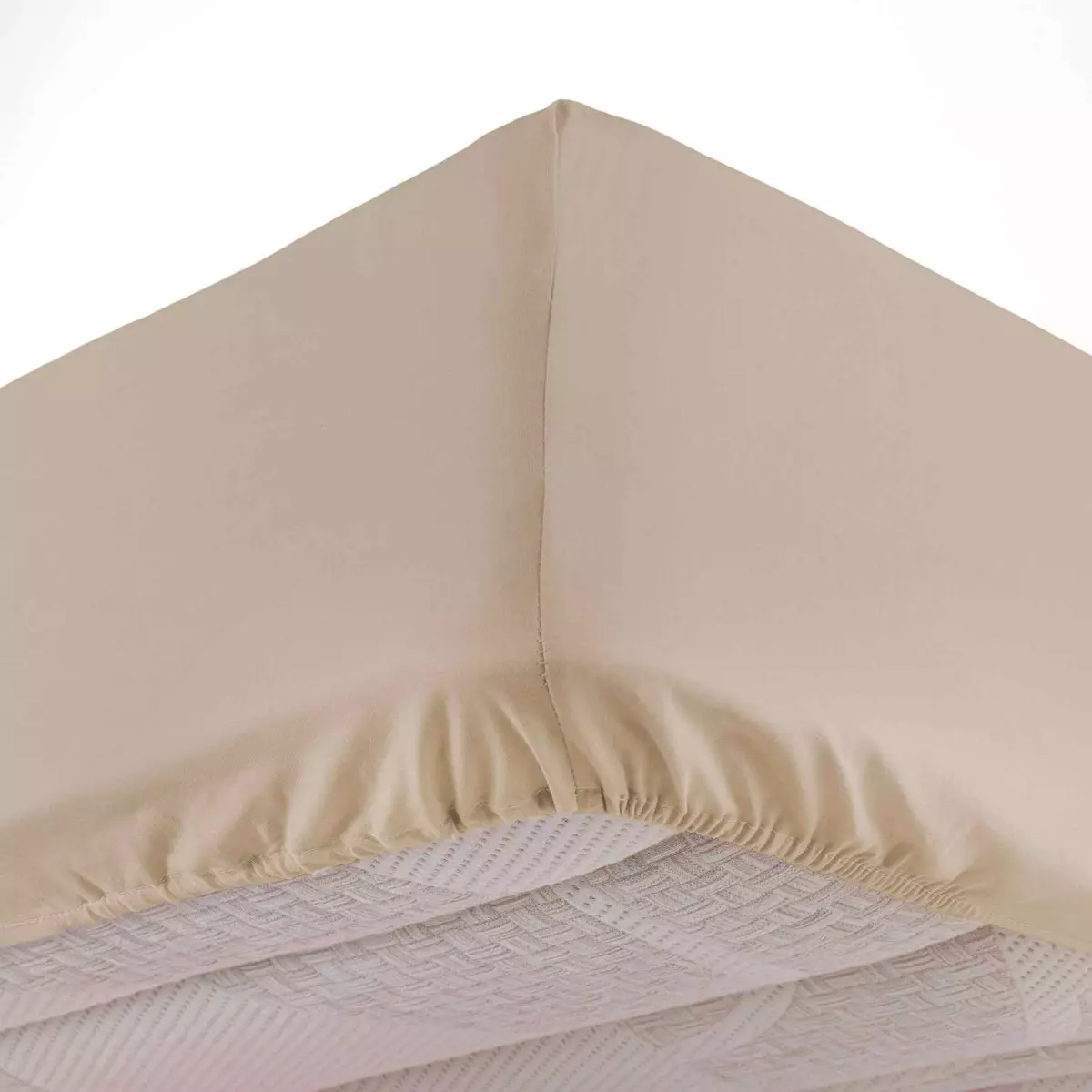 Lenzuolo con angoli cotonee lavato (160 cm) Linette Beige 2