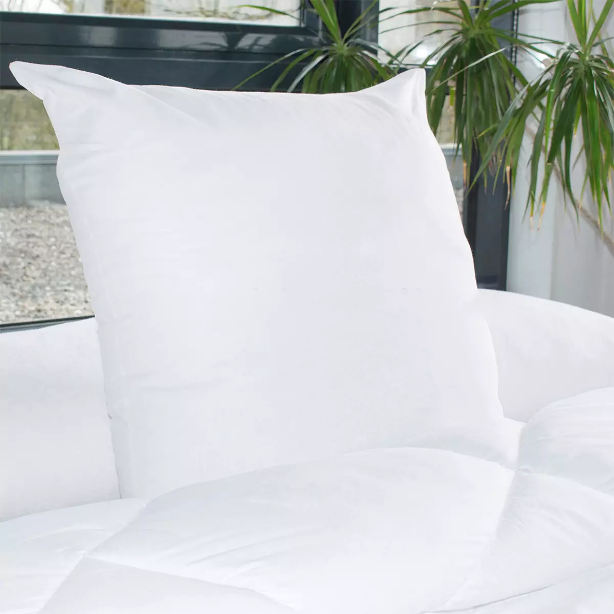 Lot de 2 oreillers carrés (60 cm) Volume Blanc 1