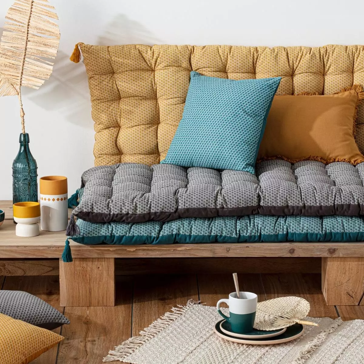 Matelas de sol (60 x 120 cm) Otto Bleu canard 1