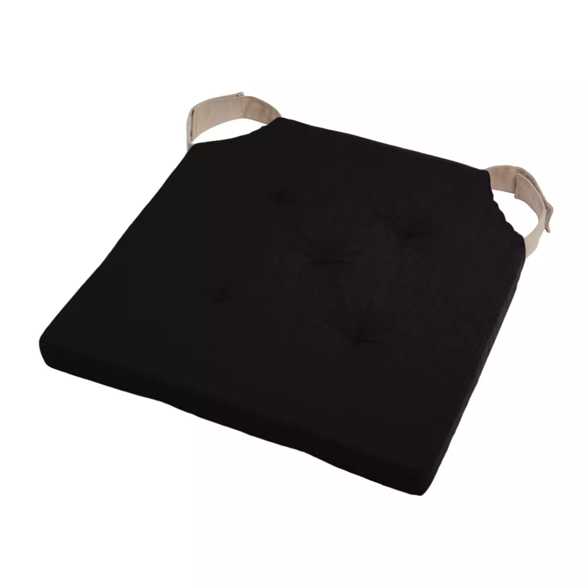 Galette de chaise scratch carrée Duo Noire