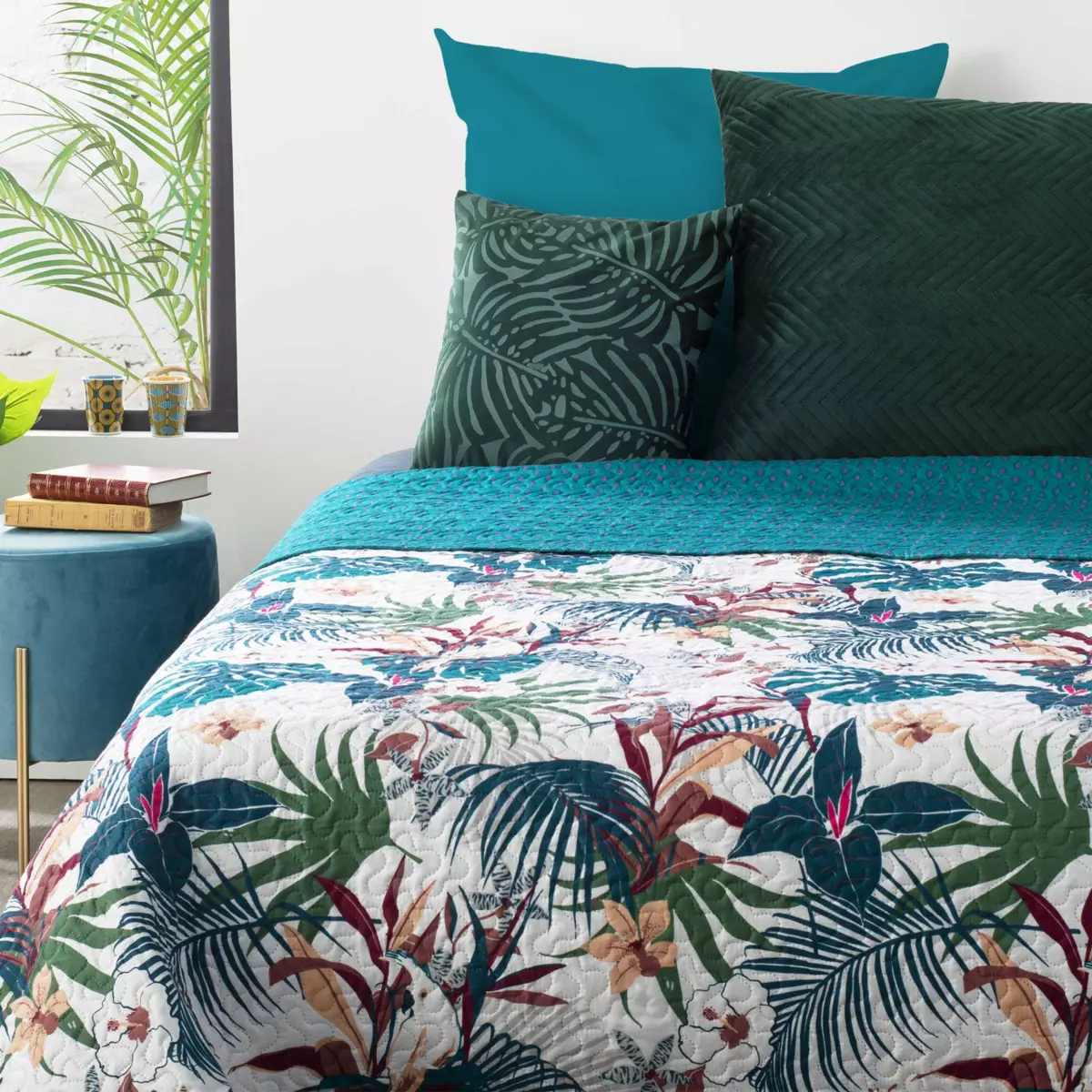 Boutis (240 x 220 cm) Jungle Multicolore 1