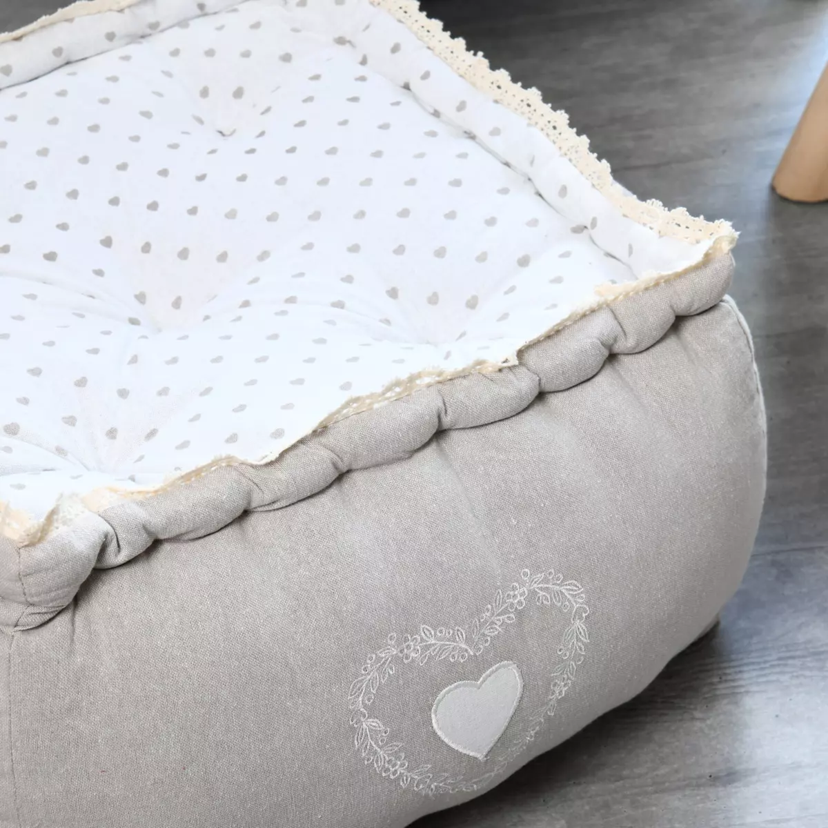 Coussin de sol grande hauteur (H30 cm) Berenice Beige 1