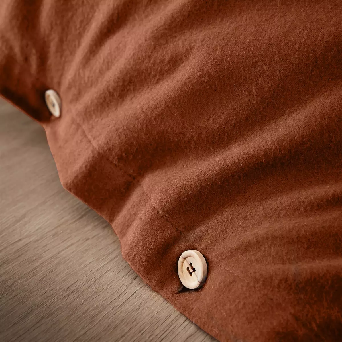 Copripiumino flanella di cotone (240 cm) Théa Terracotta 3