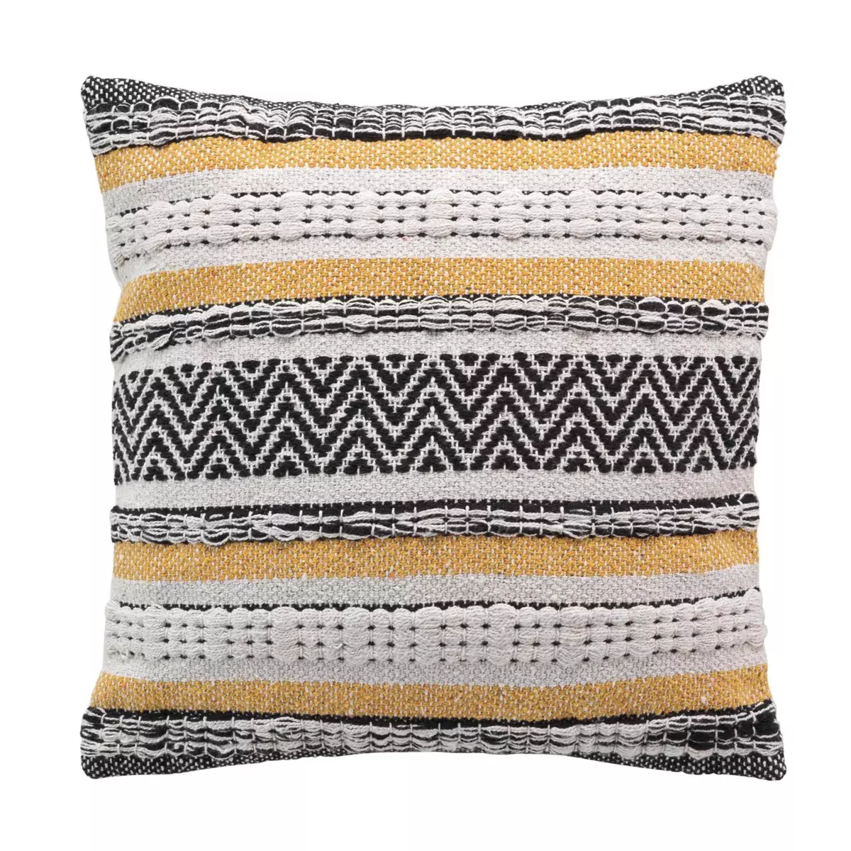 Housse de coussin carrée coton (40 cm) Elna Jaune ocre