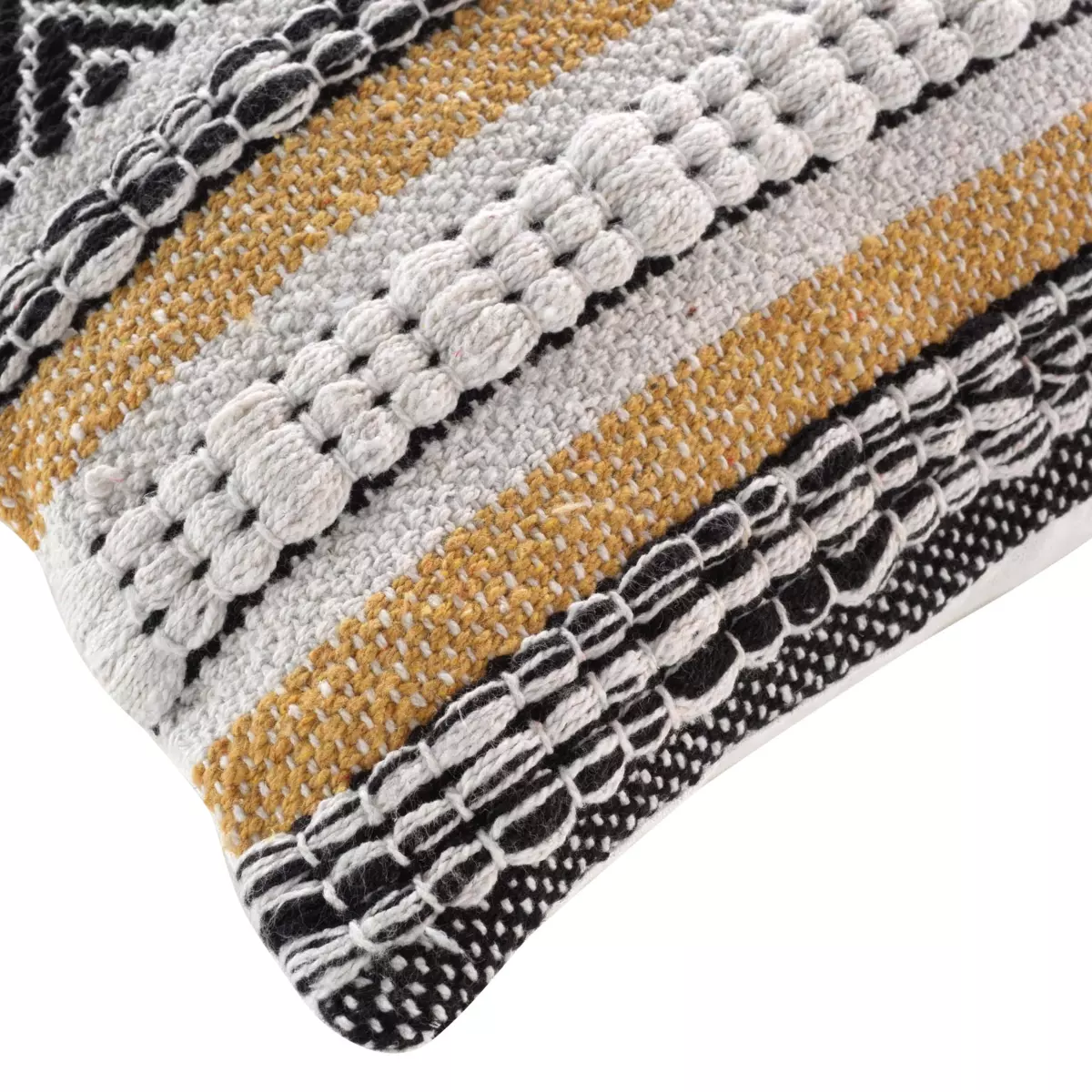 Housse de coussin carrée coton (40 cm) Elna Jaune ocre