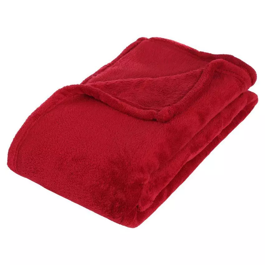 Plaid doux (150 cm) Tendresse Rouge 1