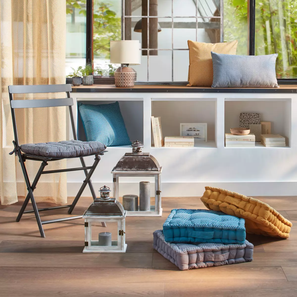 Coussin carré (38 cm) Otto Jaune ocre 2