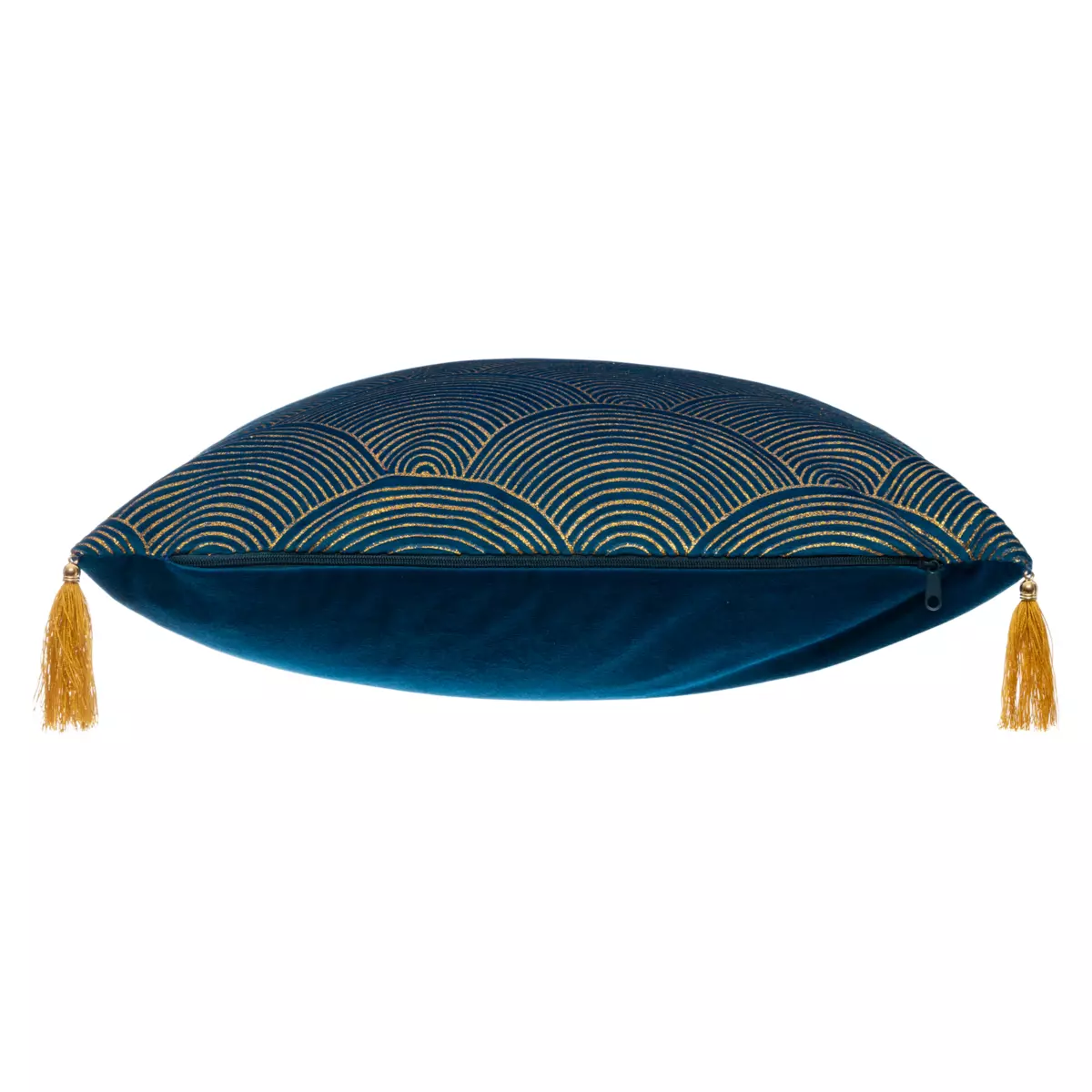 Coussin carré (40 cm) Glitter Bleu canard 2