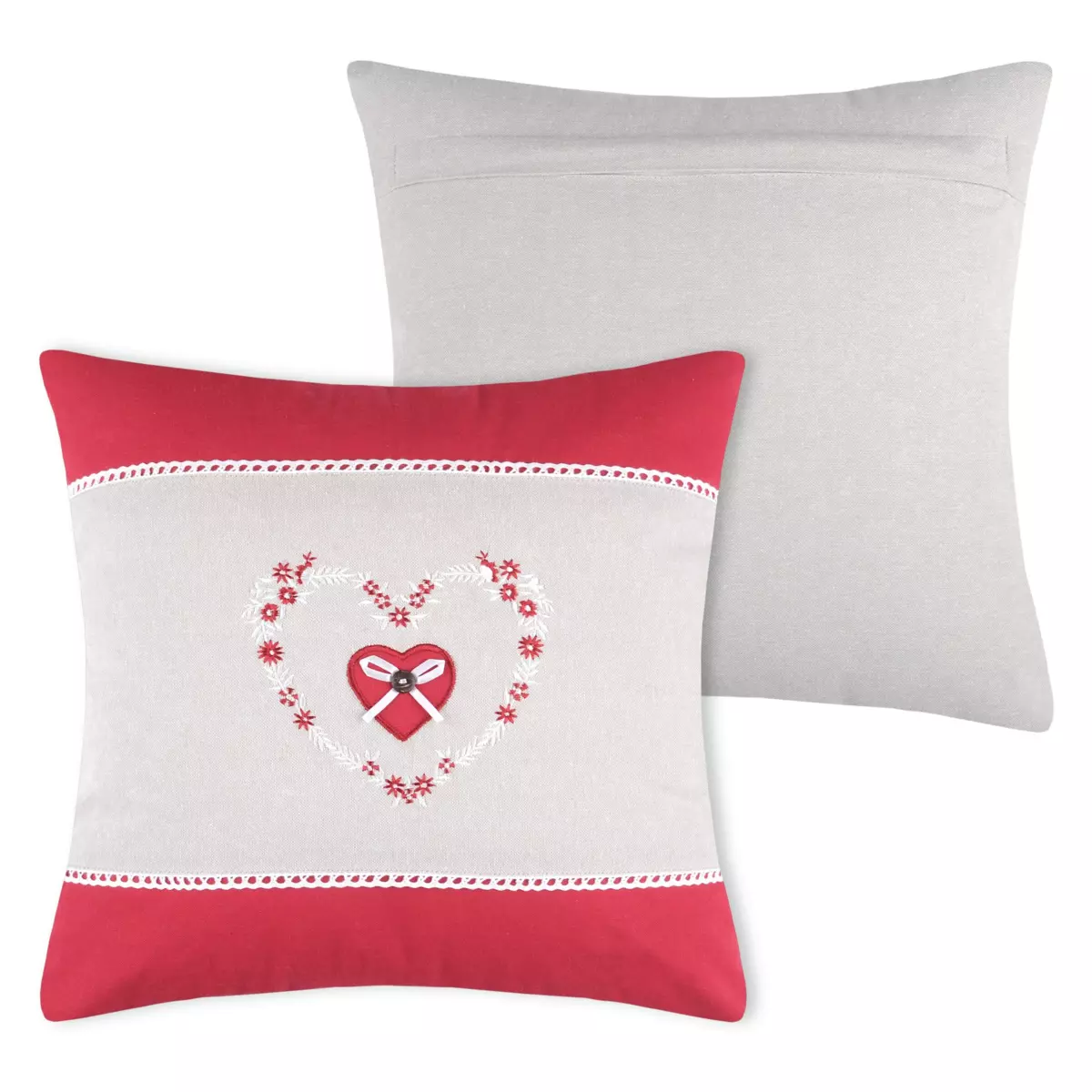Cuscino quadrato (40 cm) Pauline Rosso 3