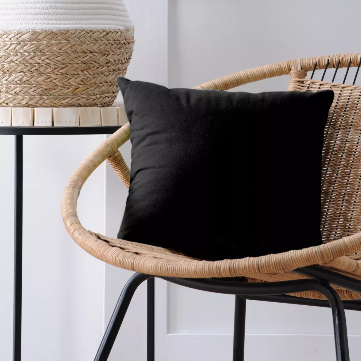 Coussin carré (40 cm) Duo Noir 1