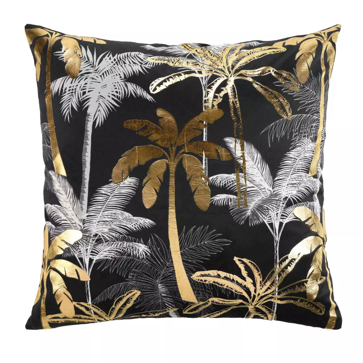Housse de coussin carrée (60 cm) Feanor Noire 1