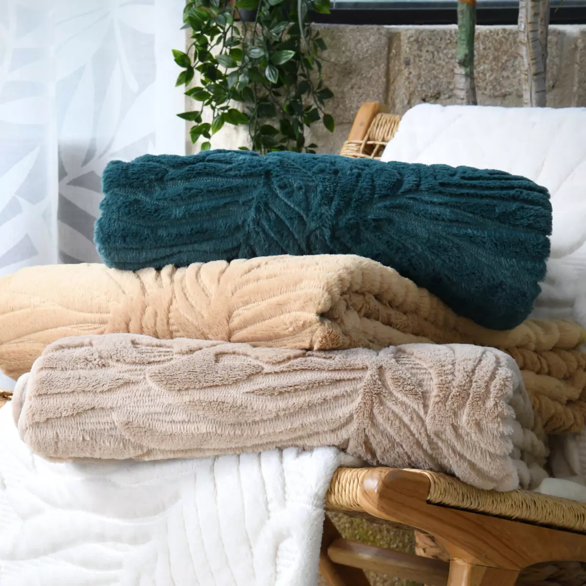 Plaid Pile (160 cm) Quito Beige