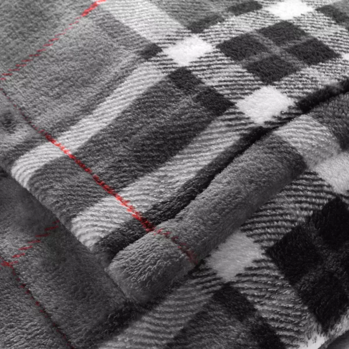 Plaid in pile con tasca (150 cm) Scottish Grigio