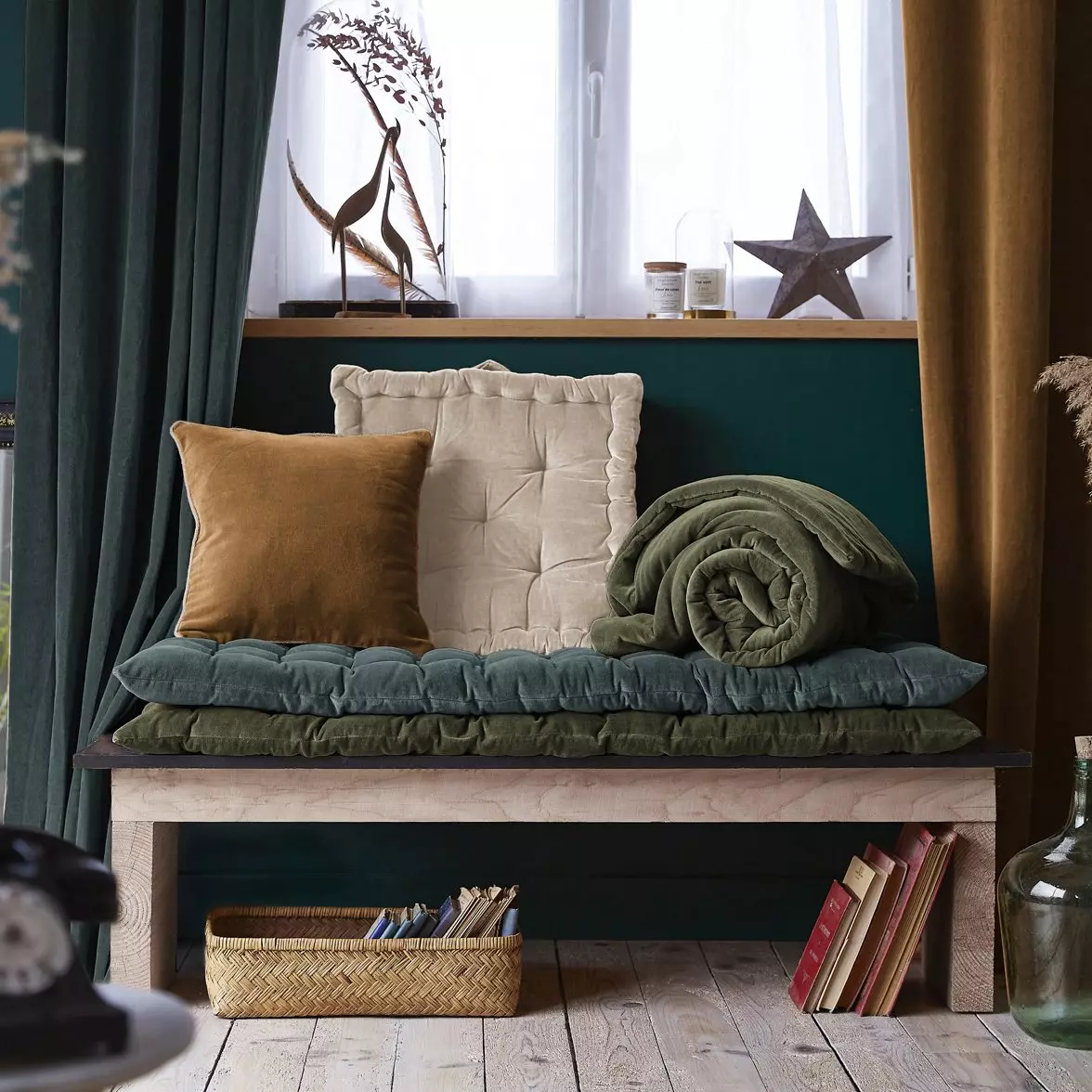 Bodenmatratze aus Baumwollsamt (60 x 120 cm) César Schiefergrau 2