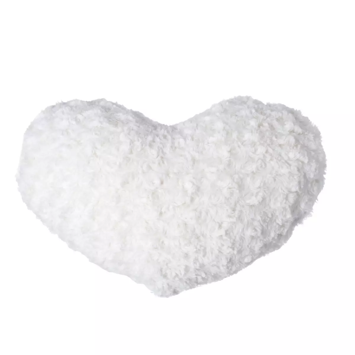Coussin Coeur Bouclée Blanc 1
