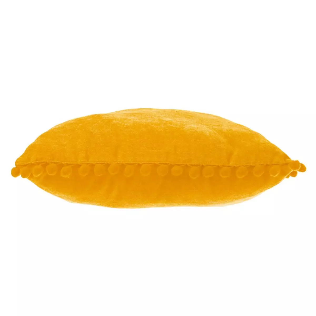 Cuscino quadrato (40 cm) Pompons Giallo ocra 2