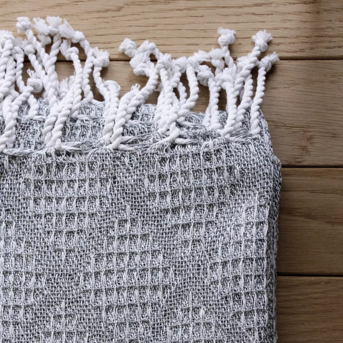 Plaid coton recyclé (160 cm) Dune Gris clair 3