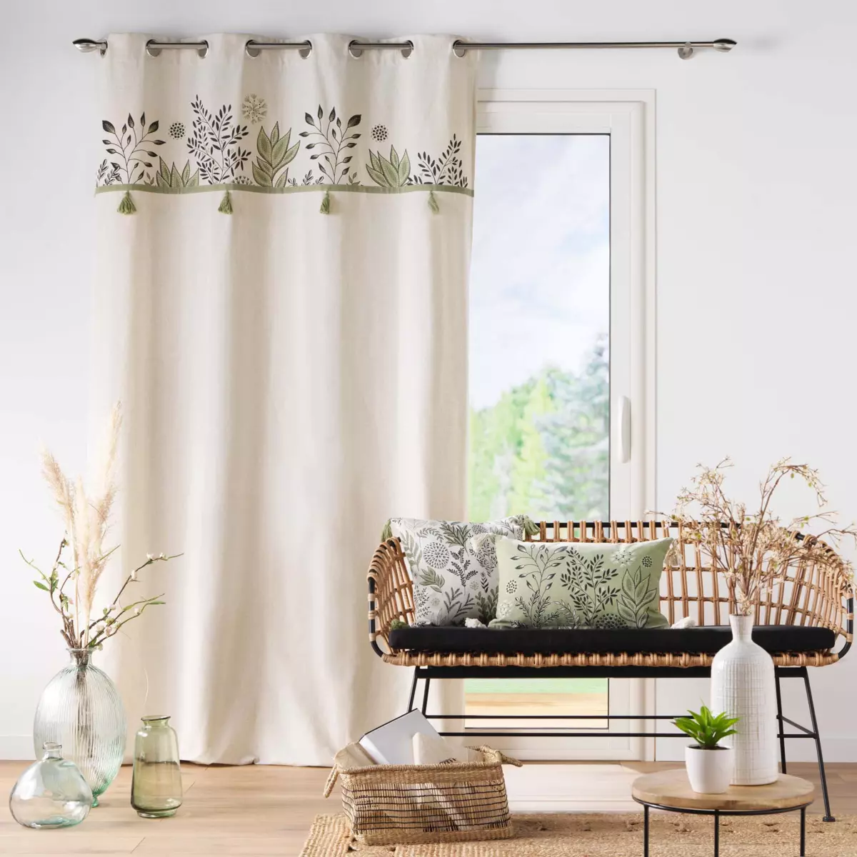 Cuscino rettangolare cotone riciclato (50 cm) Suzanne Verde